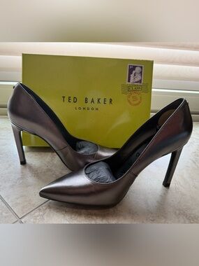 Ted Baker London Metallic Bronze Pointed Toe Pumps